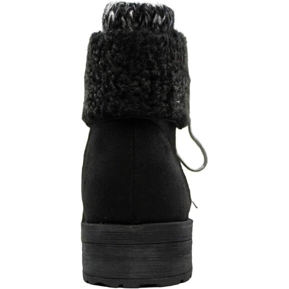 White Mountain Womens Sandro Faux Leather Closed Toe Ankle Combat Boots Black 7M - Picture 2 of 7